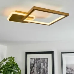 hofstein Plafonnier Bina LED Laiton, 1 lumière, Télécommandes