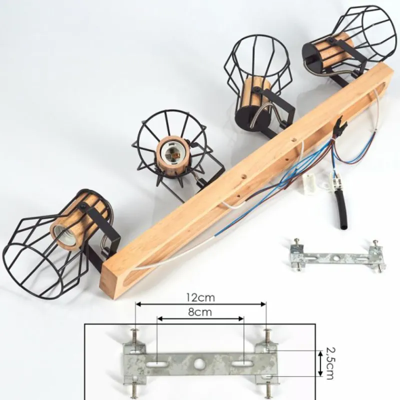 Style Boho-Chic-hofstein Plafonnier Binot Écru, Noir, 4 lumières