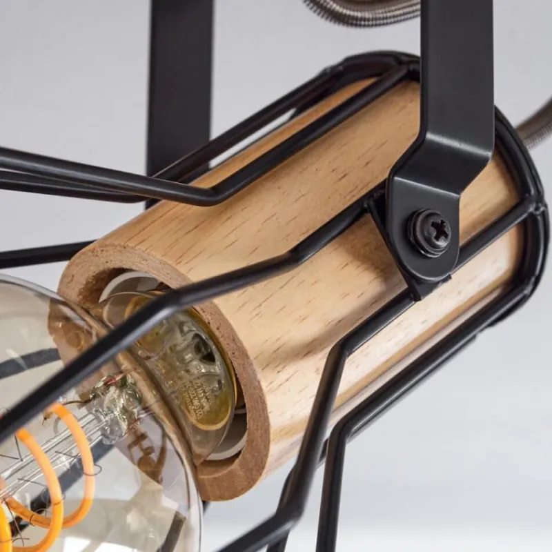 Style Boho-Chic-hofstein Plafonnier Binot Écru, Noir, 4 lumières