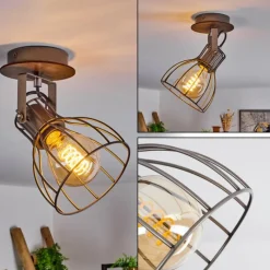 Lampes Vintages & Rétros-hofstein Plafonnier Bitterroot Brun, Bois foncé, 1 lumière