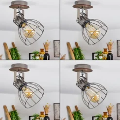 Lampes Vintages & Rétros-hofstein Plafonnier Bitterroot Brun, Bois foncé, 1 lumière