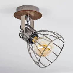 Lampes Vintages & Rétros-hofstein Plafonnier Bitterroot Brun, Bois foncé, 1 lumière