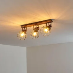 Lampes Vintages & Rétros-hofstein Plafonnier Bitterroot Gris, Bois foncé, 3 lumières