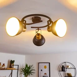 Lampes Dorées-hofstein Plafonnier Blackburn Noir doré, 3 lumières