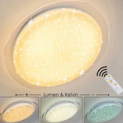 hofstein Plafonnier Bleik LED Blanc, 1 lumière, Télécommandes