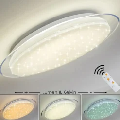 hofstein Plafonnier Bleik LED Blanc, 1 lumière, Télécommandes