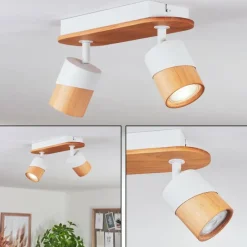 Luminaires Scandinaves-hofstein Plafonnier Blondo Écru, Blanc, 2 lumières