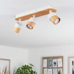 Luminaires Scandinaves-hofstein Plafonnier Blondo Écru, Blanc, 3 lumières