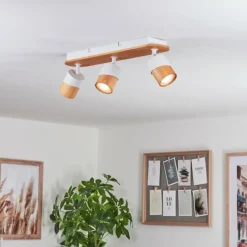 Luminaires Scandinaves-hofstein Plafonnier Blondo Écru, Blanc, 3 lumières