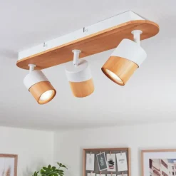 Luminaires Scandinaves-hofstein Plafonnier Blondo Écru, Blanc, 3 lumières