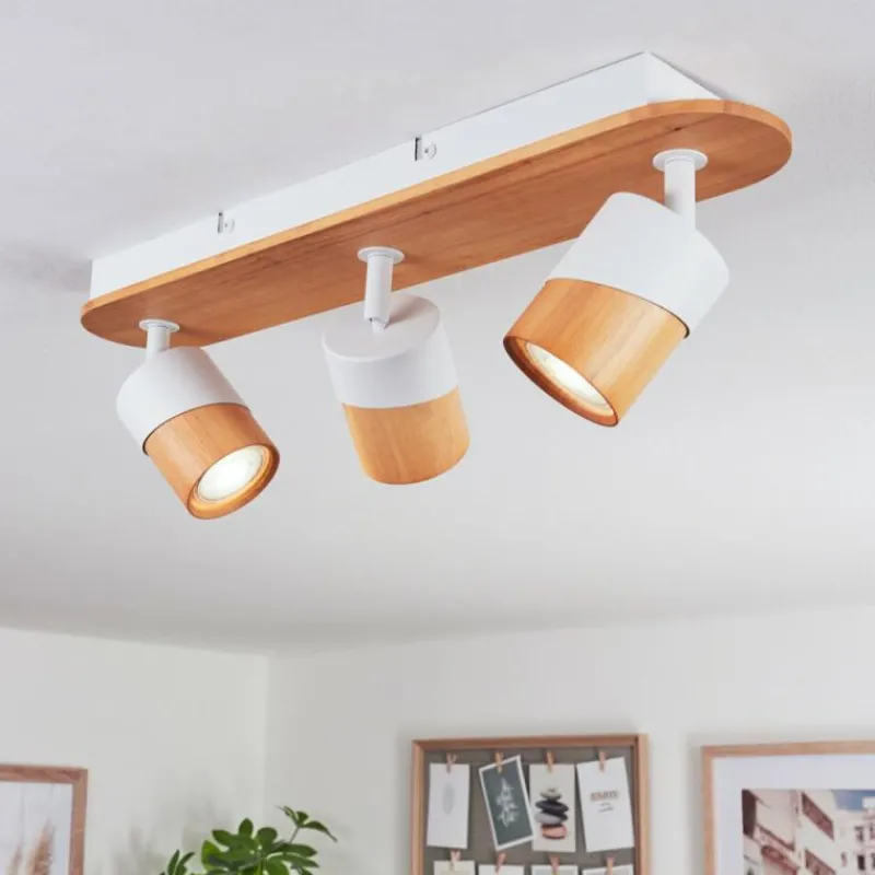 Luminaires Scandinaves-hofstein Plafonnier Blondo Écru, Blanc, 3 lumières