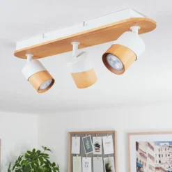 Luminaires Scandinaves-hofstein Plafonnier Blondo Écru, Blanc, 3 lumières