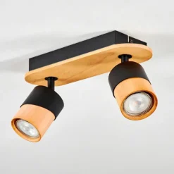 Luminaires Scandinaves-hofstein Plafonnier Blondo Écru, Noir, 2 lumières