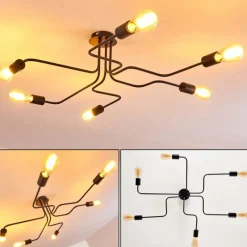 hofstein Plafonnier Bogno Noir, 6 lumières* Plafonniers