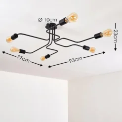 hofstein Plafonnier Bogno Noir, 6 lumières* Plafonniers