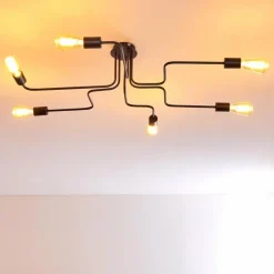 hofstein Plafonnier Bogno Noir, 6 lumières* Plafonniers