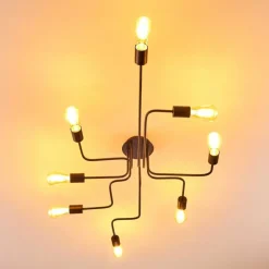 hofstein Plafonnier Bogno Noir, 8 lumières