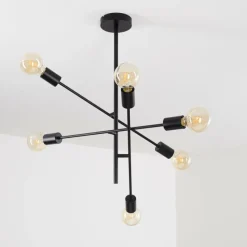 Lampes Vintages & Rétros-hofstein Plafonnier Bogno Noir, 6 lumières