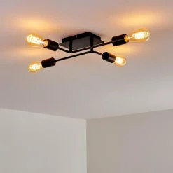 Lampes Vintages & Rétros-hofstein Plafonnier Bogno Noir, 4 lumières