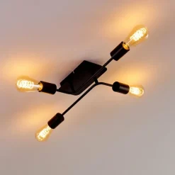 Lampes Vintages & Rétros-hofstein Plafonnier Bogno Noir, 4 lumières