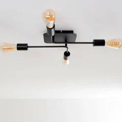 Lampes Vintages & Rétros-hofstein Plafonnier Bogno Noir, 4 lumières
