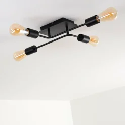 Lampes Vintages & Rétros-hofstein Plafonnier Bogno Noir, 4 lumières