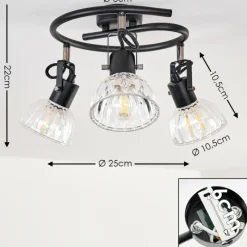 hofstein Plafonnier Bohemia Noir, 3 lumières