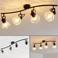 hofstein Plafonnier Bohemia Noir, 4 lumières