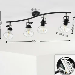 hofstein Plafonnier Bohemia Noir, 4 lumières