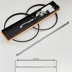 hofstein Plafonnier Boim LED Couleur bois, Noir, 3 lumières