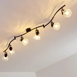 hofstein Plafonnier Bois Noir, 6 lumières