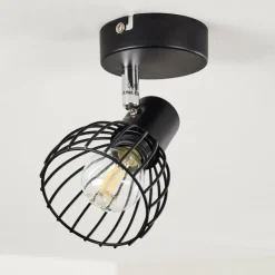 hofstein Plafonnier Bolderslev Chrome, Noir, 1 lumière* Spots Et Projecteurs