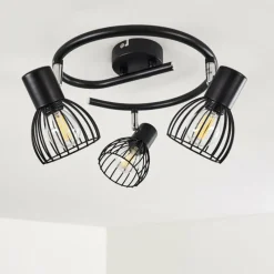 hofstein Plafonnier Bolderslev Chrome, Noir, 3 lumières