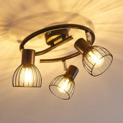 hofstein Plafonnier Bolderslev Chrome, Noir, 3 lumières