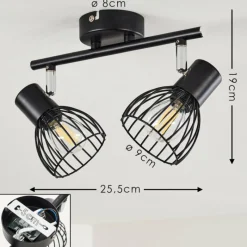 hofstein Plafonnier Bolderslev Chrome, Noir, 2 lumières