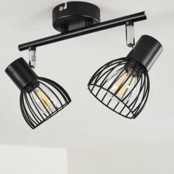 hofstein Plafonnier Bolderslev Chrome, Noir, 2 lumières