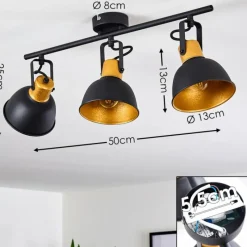 Lampes Dorées-hofstein Plafonnier Borik Noir, 3 lumières