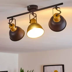 Lampes Dorées-hofstein Plafonnier Borik Noir, 3 lumières
