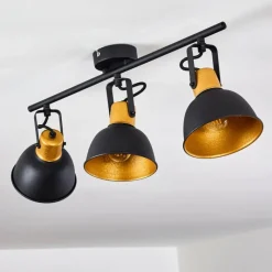 Lampes Dorées-hofstein Plafonnier Borik Noir, 3 lumières
