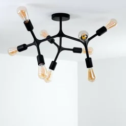 Lampes Vintages & Rétros-hofstein Plafonnier Bottnaryd Noir, 9 lumières