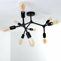 Lampes Vintages & Rétros-hofstein Plafonnier Bottnaryd Noir, 9 lumières