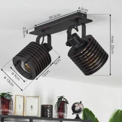 Luminaires Scandinaves-hofstein Plafonnier Boula Noir, 2 lumières