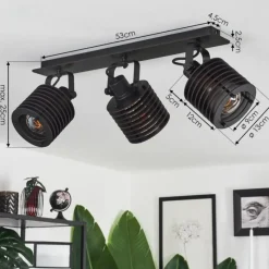 Luminaires Scandinaves-hofstein Plafonnier Boula Noir, 3 lumières