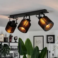 Luminaires Scandinaves-hofstein Plafonnier Boula Noir, 3 lumières