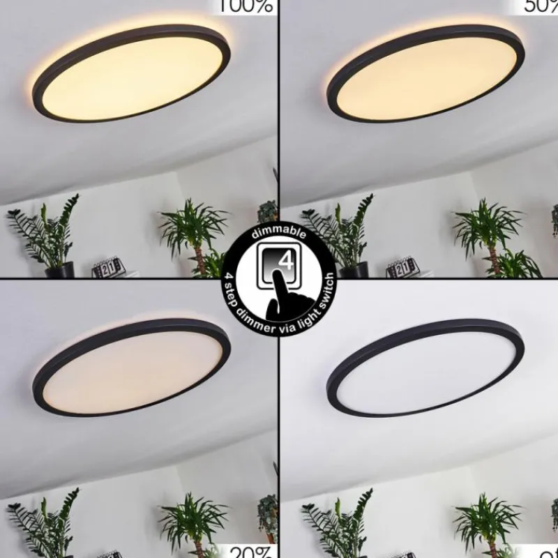 hofstein Plafonnier Boyero LED Noir, 1 lumière* Éclairage Led