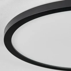 hofstein Plafonnier Boyero LED Noir, 2 lumières, Télécommandes, Changeur de couleurs