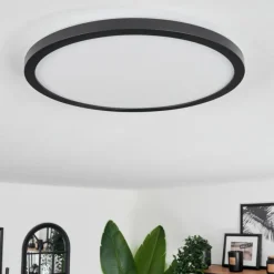 hofstein Plafonnier Boyero LED Noir, 2 lumières, Télécommandes, Changeur de couleurs