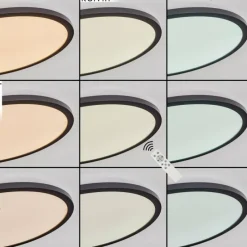 hofstein Plafonnier Boyero LED Noir, 2 lumières, Télécommandes, Changeur de couleurs