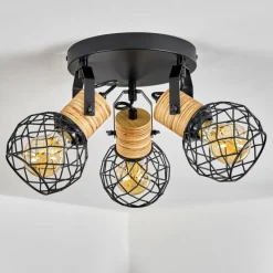 Lampes Industrielles-hofstein Plafonnier Bridgeport Noir, 3 lumières