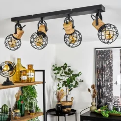 Lampes Industrielles-hofstein Plafonnier Bridgeport Noir, 4 lumières